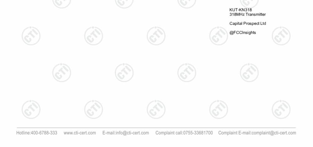 318MHz Transmitter by Capital Prospect Ltd External Photos 3